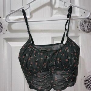 Gilly Hicks Olive Floral Top